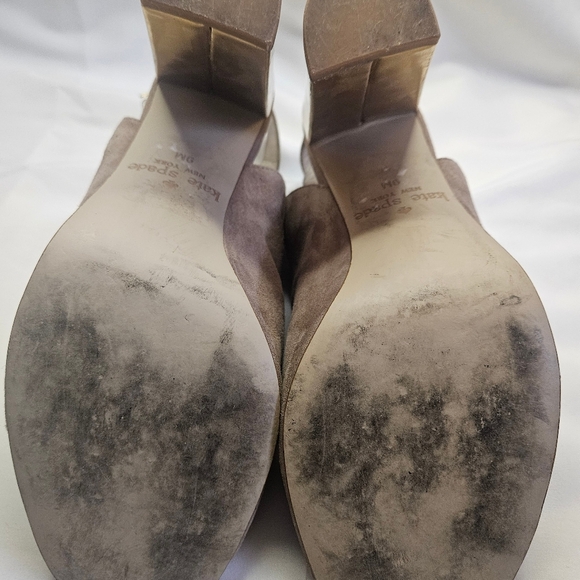 Kate Spade New York Womens Brown Suede Open Toe Heel Sandal Wit Gold Heel Size 9 - Picture 6 of 13